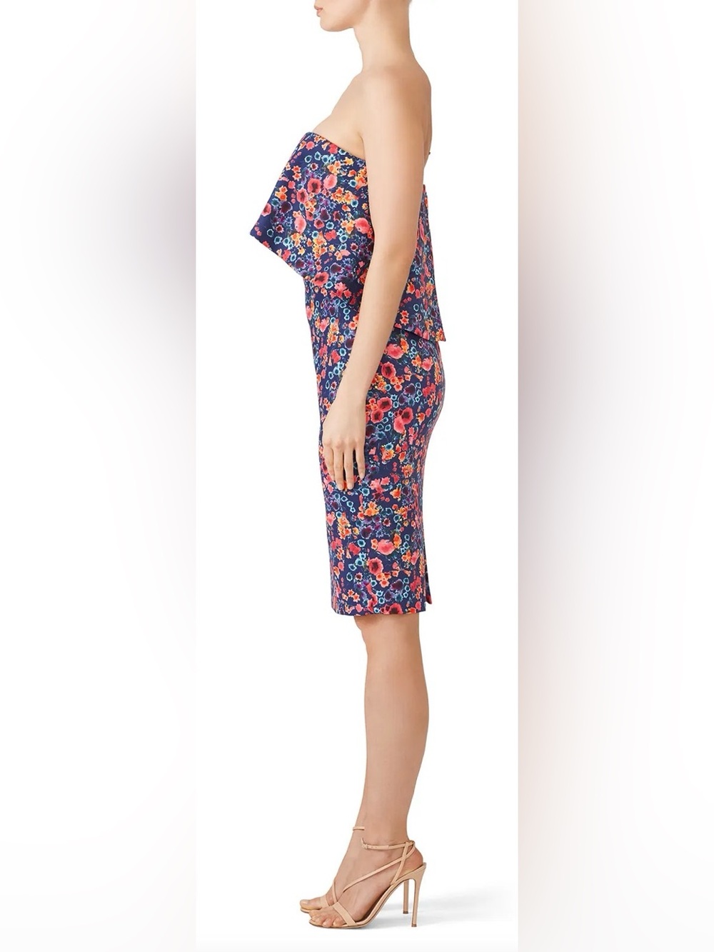Badgley Mischka Floral Popover Sheath Dress Size 10 - Picture 2 of 14